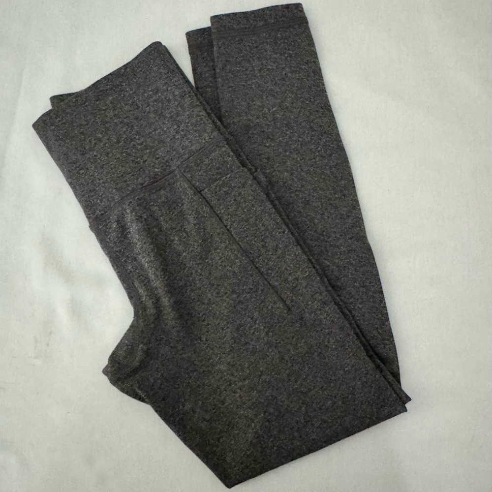 Athleta Salutation Stash Pocket || 7/8 Tight Gray Black Heather XXS